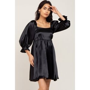 🆕 Baltic Born Darling Babydoll Mini Dress in Black Size Large
